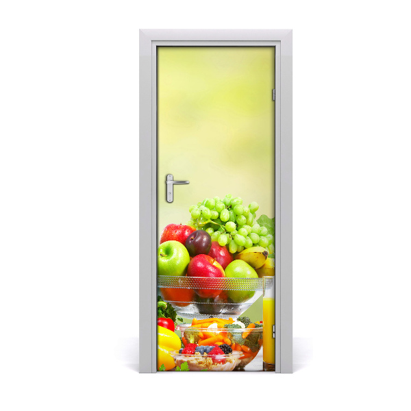 Self-adhesive door sticker Vegetables and fruits