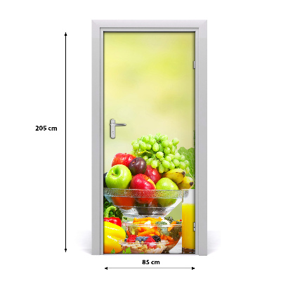 Self-adhesive door sticker Vegetables and fruits