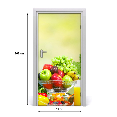 Self-adhesive door sticker Vegetables and fruits