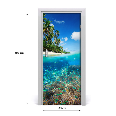 Door wallpaper Coral reef