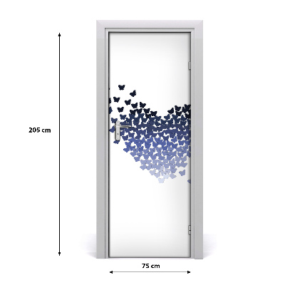 Self-adhesive door sticker Heart from butterflies