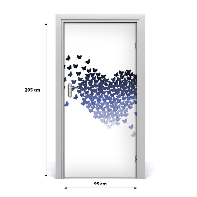 Self-adhesive door sticker Heart from butterflies