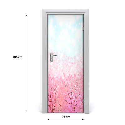 Self-adhesive door sticker Cherry blossoms