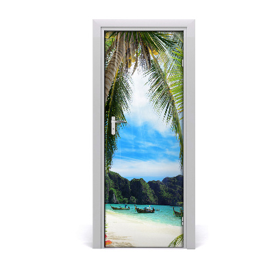 Door wallpaper Tropical beach