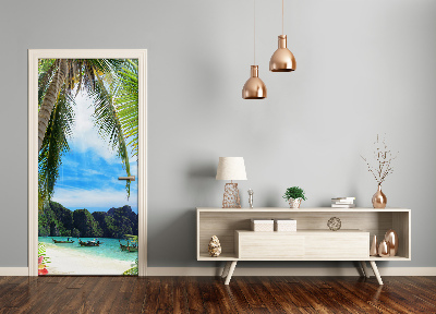 Door wallpaper Tropical beach