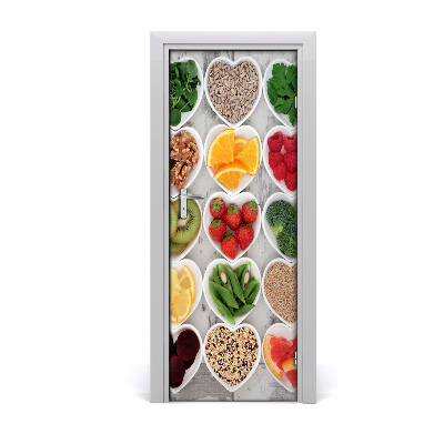 Self-adhesive door sticker Healthy food