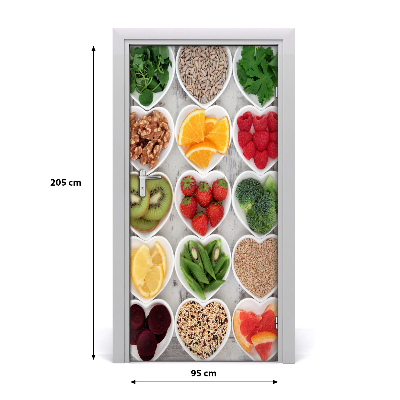 Self-adhesive door sticker Healthy food