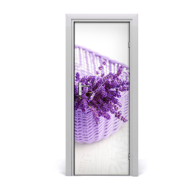 Self-adhesive door sticker Lavender in a basket