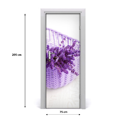 Self-adhesive door sticker Lavender in a basket