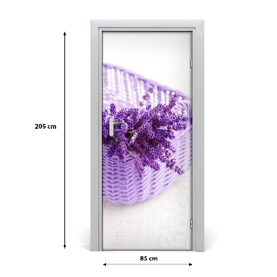 Self-adhesive door sticker Lavender in a basket