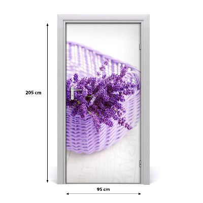 Self-adhesive door sticker Lavender in a basket