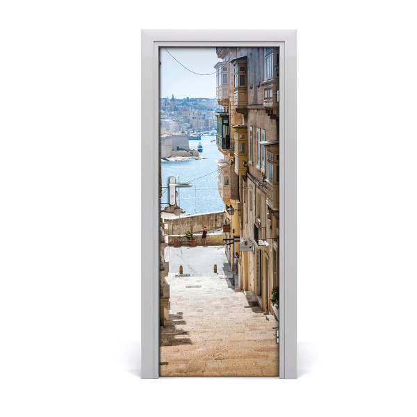 Self-adhesive door wallpaper Streets in malta