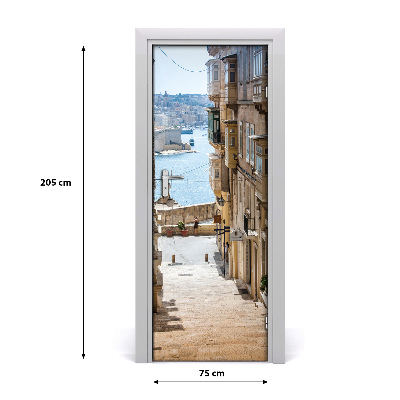 Self-adhesive door wallpaper Streets in malta