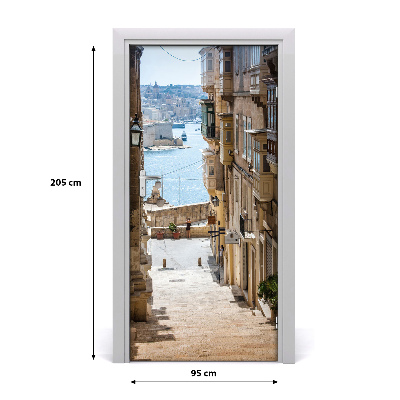 Self-adhesive door wallpaper Streets in malta