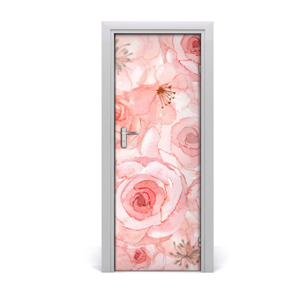 Self-adhesive door veneer Floral pattern