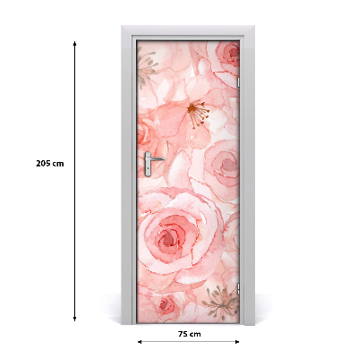 Self-adhesive door veneer Floral pattern