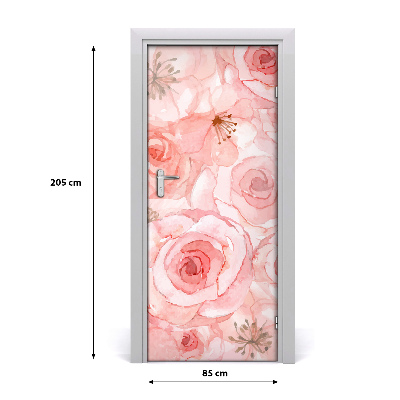 Self-adhesive door veneer Floral pattern