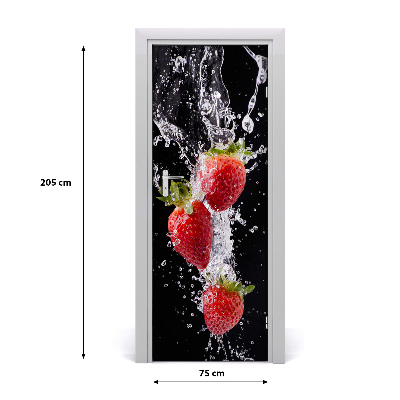 Self-adhesive door sticker Strawberries