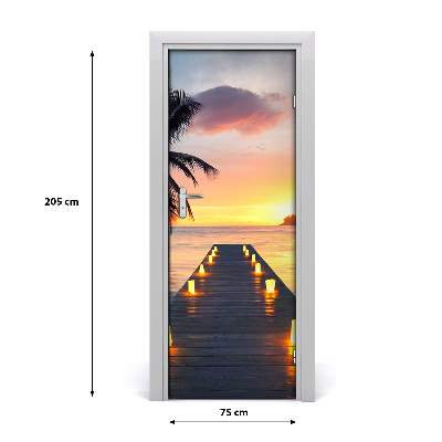 Self-adhesive door wallpaper Wooden jetty