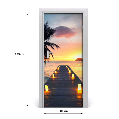 Self-adhesive door wallpaper Wooden jetty