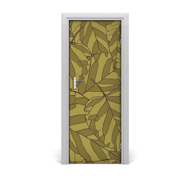 Self-adhesive door wallpaper Leaves