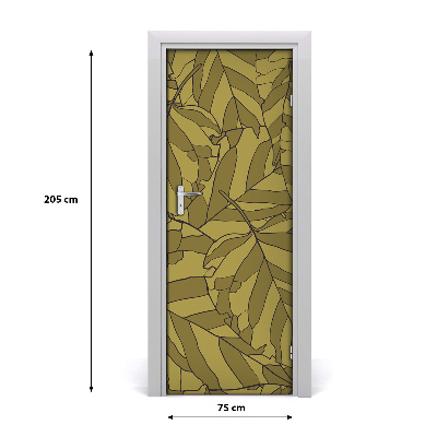 Self-adhesive door wallpaper Leaves