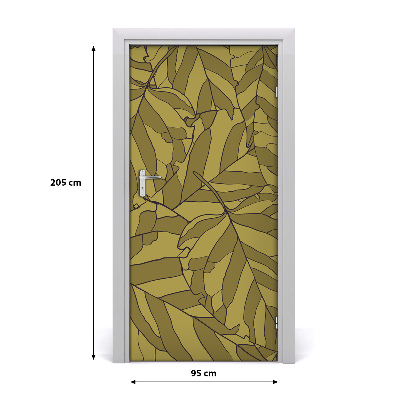 Self-adhesive door wallpaper Leaves