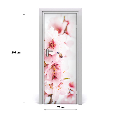 Self-adhesive door sticker Almond flowers