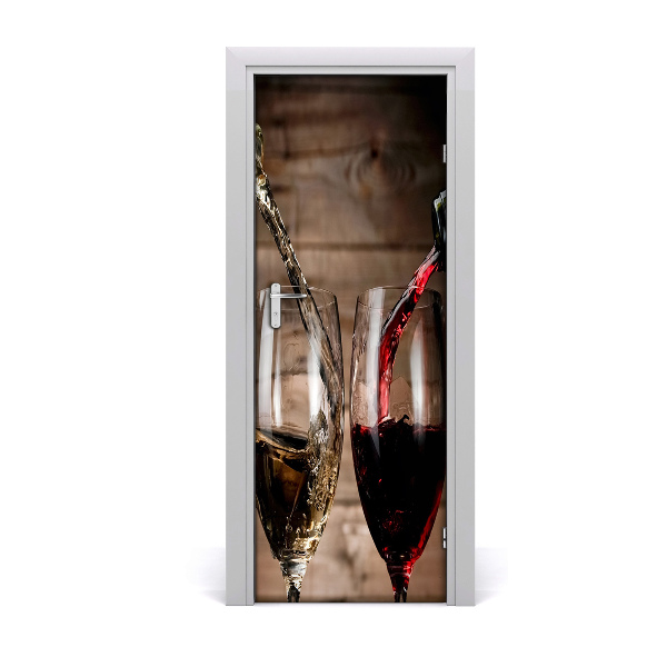 Self-adhesive door sticker Wine in glasses