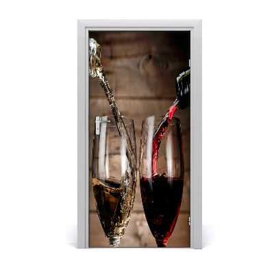 Self-adhesive door sticker Wine in glasses