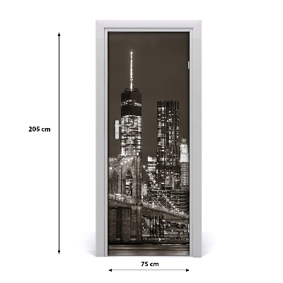 Self-adhesive door wallpaper Manhattan new york