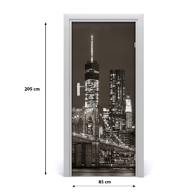 Self-adhesive door wallpaper Manhattan new york