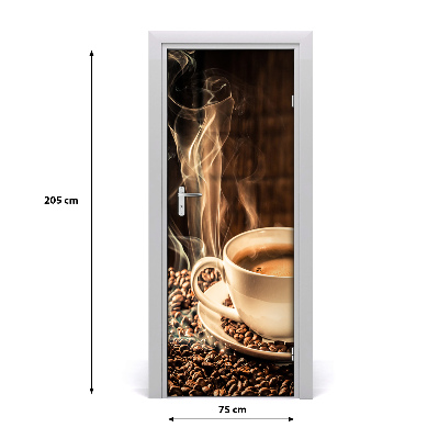 Self-adhesive door sticker Aromatic coffee