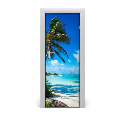 Door wallpaper Tropical beach