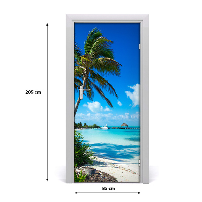 Door wallpaper Tropical beach