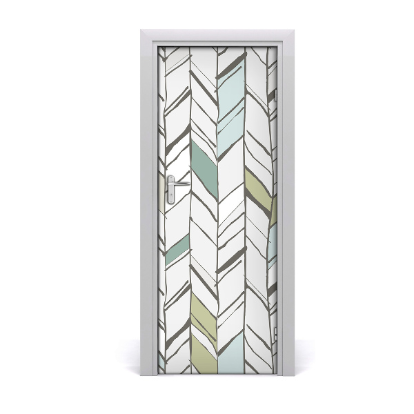 Door wallpaper Herringbone pattern