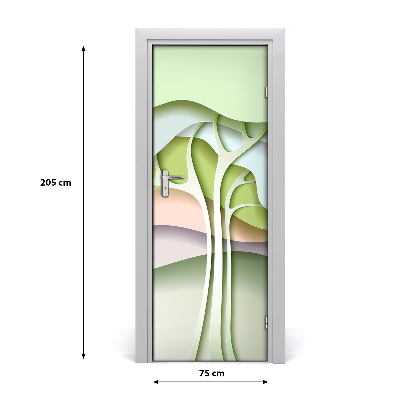 Self-adhesive door sticker Abstract tree