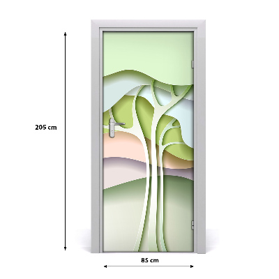 Self-adhesive door sticker Abstract tree