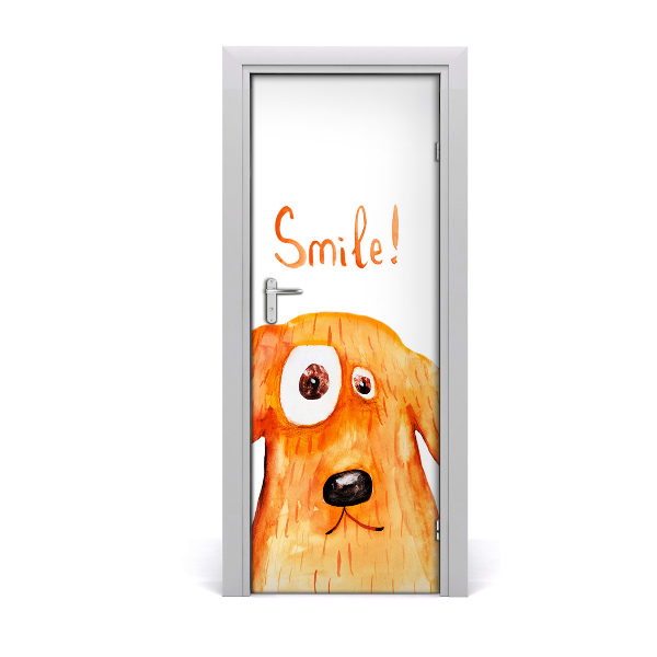 Self-adhesive door sticker Dog wall