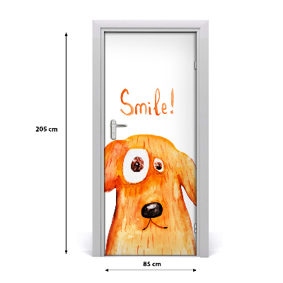 Self-adhesive door sticker Dog wall