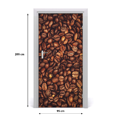 Self-adhesive door sticker Coffee beans