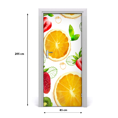 Self-adhesive door sticker Fruits