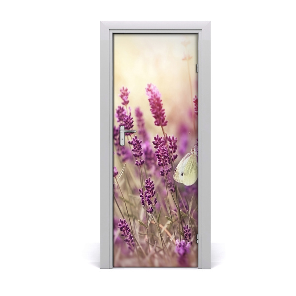 Self-adhesive door sticker Lavender flowers