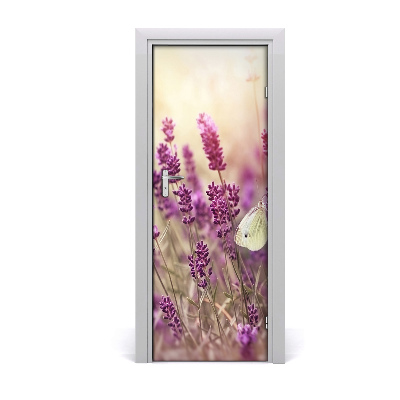 Self-adhesive door sticker Lavender flowers