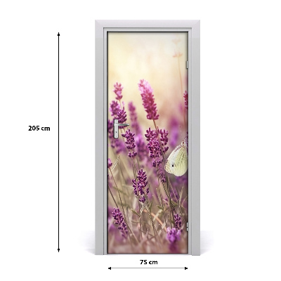 Self-adhesive door sticker Lavender flowers