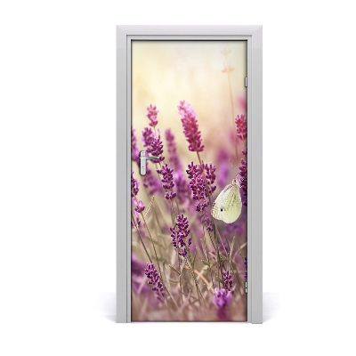 Self-adhesive door sticker Lavender flowers