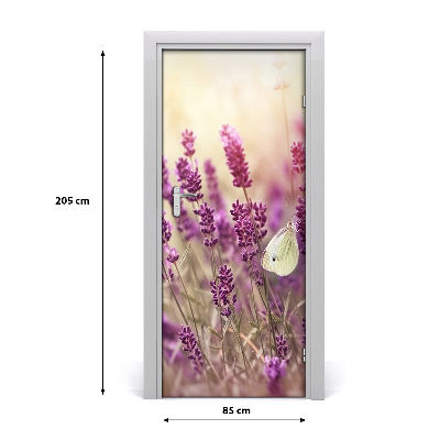 Self-adhesive door sticker Lavender flowers