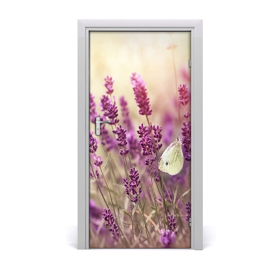 Self-adhesive door sticker Lavender flowers