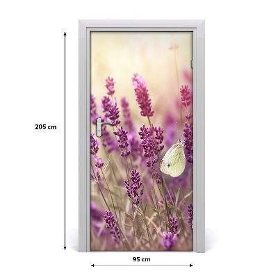 Self-adhesive door sticker Lavender flowers