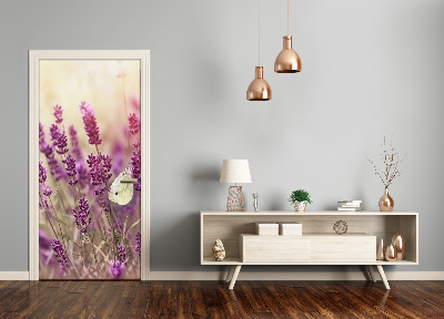 Self-adhesive door sticker Lavender flowers